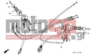 HONDA - CBR1000F (ED) 1995 - Frame - SWITCH/CABLE - 17910-MZ2-000 - CABLE COMP. A, THROTTLE