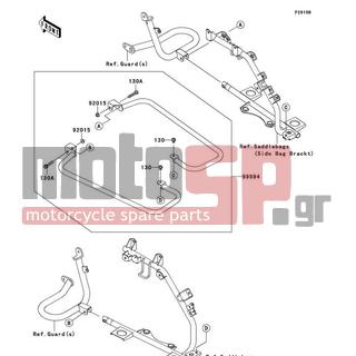 KAWASAKI - VULCAN 1700 VAQUERO (CANADIAN) 2013 -  - Accessory(Saddlebag Rails) - 130BA0812 - BOLT-FLANGED,8X12