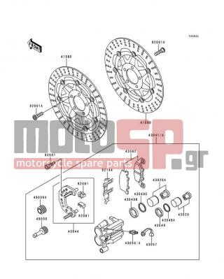 KAWASAKI - ZEPHYR 1993 -  - Front Caliper(ZR550-B4) - 43041-1442-FE - CALIPER-ASSY,FR,LH,F.GRAY