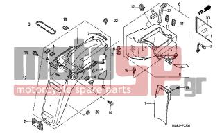 HONDA - XL650V (ED) TransAlp 2000 - Body Parts - REAR FENDER - 84701-MCB-610ZA - BRACKET, NUMBER PLATE *NH1*