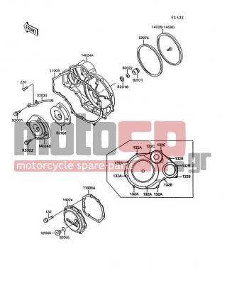 KAWASAKI - CONCOURS 1992 - Engine/Transmission - Engine Cover(s) - 92018-004 - NUT,LOCK,5MM