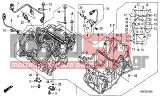 HONDA - VFR1200FB (ED) 2011 - Engine/Transmission - CRANKCASE(VFR1200F) - 90033-MGE-000 - BOLT, FLANGE, 6X28