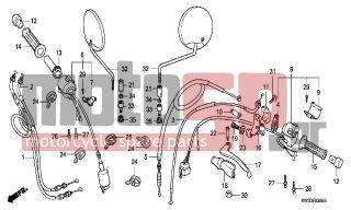 HONDA - NX250 (ED) 1993 - Frame - HANDLE LEVER/SWITCH/ CABLE - 35330-413-003 - SWITCH COMP., FR. LEVER (TOYO)