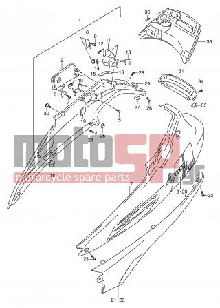 SUZUKI - AG100 X (E71) Address 1999 - Body Parts - FRAME COVER (MODEL P) - 47920-40D00-000 - BRACKET, FUEL LID LOCK