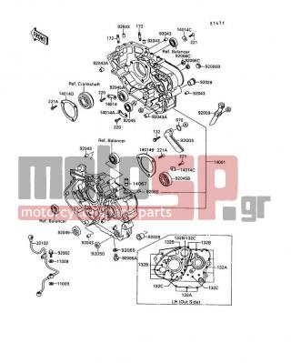 KAWASAKI - KLR650 1992 - Engine/Transmission - Crankcase