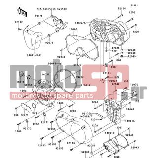 KAWASAKI - VULCAN 900 CLASSIC (CANADIAN) 2013 - Engine/Transmission - Engine Cover(s) - 132BA0620 - BOLT-FLANGED-SMALL,6X20