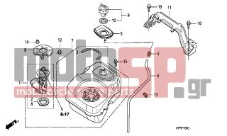 HONDA - SH125 (ED) 2009 - Body Parts - FUEL TANK - 17540-KTF-640 - PLATE SET, FUEL PUMP SETTING