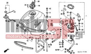 HONDA - CBR1100XX (ED) 2005 - Body Parts - FUEL TANK - 17446-ML7-710 - CLAMP, TUBE