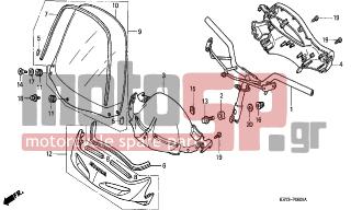 HONDA - FES125 (ED) 2001 - Frame - HANDLE PIPE-HANDLE COVER - 67103-KEY-900 - RUBBER, SCREEN MOUNTING