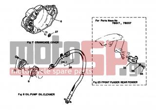 YAMAHA - XT500 (EUR) 1978 - Engine/Transmission - CRANKCASE COVER 1 - 583-13417-00-00 - Cover, Strainer (part No. For