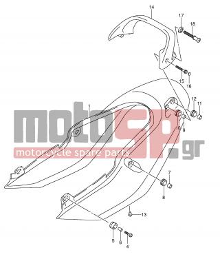 SUZUKI - GSF600S (E2) 2003 - Body Parts - SEAT TAIL COVER (GSF600SK3/SUK3) - 46316-31F00-000 - HOOK, HANDLE