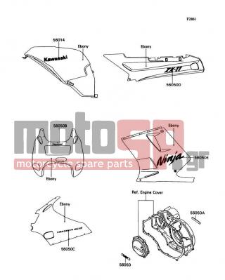 KAWASAKI - NINJA® ZX™-11 1992 - Body Parts - Decal(Ebony)(ZX1100-C3/C4) - 56050-1504 - MARK,KAWASAKI