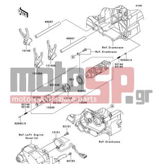 KAWASAKI - VULCAN® 1700 VAQUERO® 2013 - Κινητήρας/Κιβώτιο Ταχυτήτων - Gear Change Drum/Shift Fork(s) - 13151-0041 - SWITCH-COMP,NEUTRAL