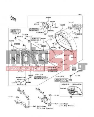 KAWASAKI - VULCAN® 1700 VAQUERO® 2013 - Body Parts - Saddlebags(Side Bag) - 14041-0057-739 - COVER-COMP,BAG,RH,M.F.S.BLACK