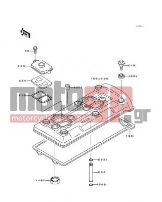 KAWASAKI - NINJA® ZX™-7 1992 - Engine/Transmission - Cylinder Head Cover - 11060-1077 - GASKET,PLUG