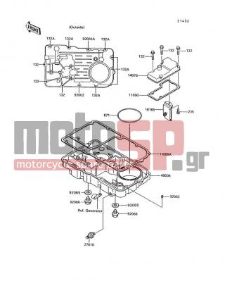 KAWASAKI - VOYAGER XII 1992 - Engine/Transmission - Breather Cover/Oil Pan - 11060-1100 - GASKET,BREATHER BODY