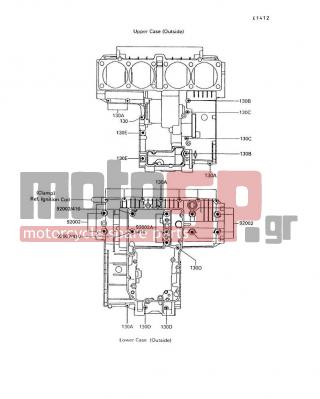 KAWASAKI - VOYAGER XII 1992 - Engine/Transmission - Crankcase Bolt Pattern - 92002-1651 - BOLT,10X95