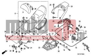 HONDA - FJS600A (ED) ABS Silver Wing 2007 - Body Parts - SEAT - 77242-MCT-000 - STAY, SEAT LOCK CABLE