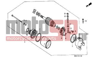 HONDA - CBR600F (ED) 1989 - Electrical - STARTING MOTOR - 31206-MN4-008 - HOLDER SET, BRUSH