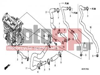 HONDA - CBF1000A (ED) ABS 2006 - Engine/Transmission - WATER PIPE - 19516-ML7-691 - CLAMP, HOSE, 24-32MM