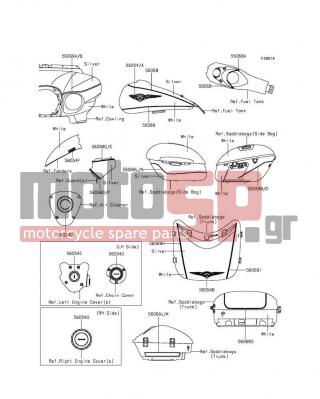 KAWASAKI - VULCAN® 1700 VOYAGER® ABS 2013 - Εξωτερικά Μέρη - Decals(White/Silver)(BDF) - 56054-0303 - MARK,AIR CLEANER COVER