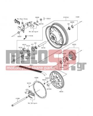 KAWASAKI - VULCAN® 1700 VOYAGER® ABS 2013 -  - Rear Wheel/Chain - 41068-0057 - AXLE,RR