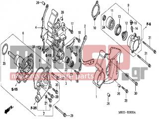 HONDA - VFR800 (ED) 2000 - Engine/Transmission - COVER/WATER PUMP - 11365-MW4-000 - PLATE, DRIVE CHAIN GUIDE