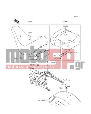 KAWASAKI - VULCAN® 1700 VOYAGER® ABS 2013 - Body Parts - Seat - 92075-1927 - DAMPER,10X20X8