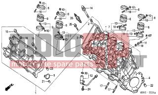 HONDA - CBR600F (ED) 2002 - Κινητήρας/Κιβώτιο Ταχυτήτων - CYLINDER HEAD - 16216-MBW-J20 - BAND B, INSULATOR