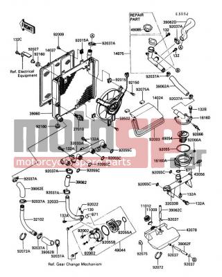 KAWASAKI - CONCOURS 1991 - Κινητήρας/Κιβώτιο Ταχυτήτων - Radiator - 92037-1985 - CLAMP,COOLING HOSE