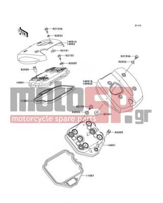 KAWASAKI - VULCAN® 900 CLASSIC 2013 - Engine/Transmission - Cylinder Head Cover - 14091-0508 - COVER,TOP,RR