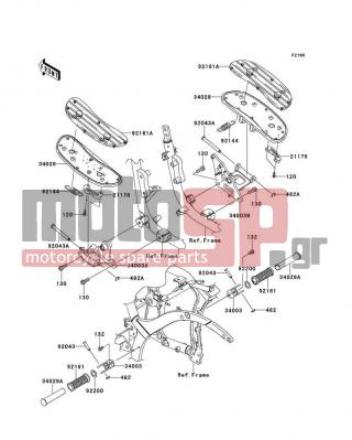 KAWASAKI - VULCAN® 900 CLASSIC 2013 -  - Footrests - 132BB0816 - BOLT-FLANGED-SMALL,8X16