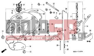 HONDA - CBF600S (ED) 2004 - Body Parts - FUEL TANK (CBF600S/SA) - 19126-MER-D00 - RUBBER, HEAT GUARD