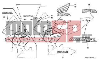 HONDA - CBR600RR (ED) 2004 - Body Parts - STRIPE (1) - 83617-MEE-940ZD - MARK, RR. SEAT COWL *TYPE1*