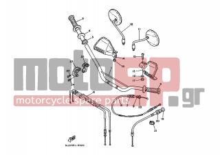 YAMAHA - XTZ750 (EUR) 1990 - Frame - STEERING HANDLE CABLE - 55V-26290-00-00 - Rear View Mirror Assy (right)
