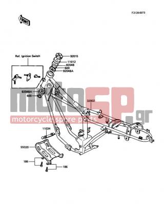 KAWASAKI - KE100 1991 -  - Frame - 600A0600 - BALL-STEEL,3/16