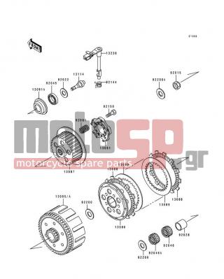 KAWASAKI - KX125 1991 - Engine/Transmission - Clutch - 13091-1502 - HOLDER,CLUTCH SPRING