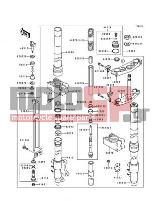 KAWASAKI - KX500 1991 -  - Front Fork(KX500-E3) - 44013-1341 - PIPE-FORK INNER,RH