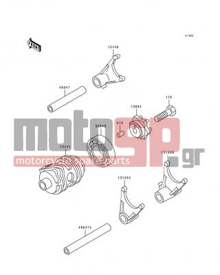 KAWASAKI - KX80 1991 - Engine/Transmission - Change Drum/Shift Fork - 49047-1064 - ROD-SHIFT,5.9X10X81