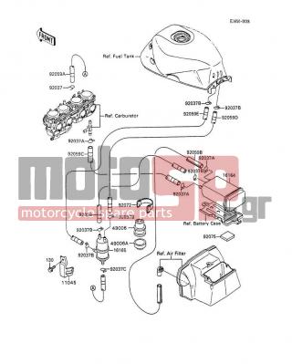 KAWASAKI - NINJA® 600R 1991 - Εξωτερικά Μέρη - Fuel Evaporative System