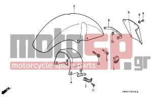 HONDA - NX250 (ED) 1988 - Body Parts - FRONT FENDER - 96600-0601800 - BOLT, SOCKET, 6X18