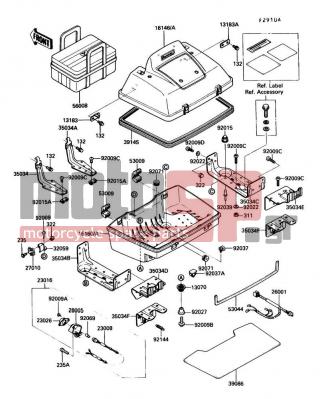 KAWASAKI - VOYAGER XII 1991 -  - Accessory(Trunk) - 16146-5028-GG - COVER-ASSY,TRUNK,BRONCO/SILVER