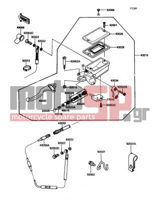 KAWASAKI - VOYAGER XII 1991 - Κινητήρας/Κιβώτιο Ταχυτήτων - Clutch Master Cylinder - 92037-1789 - CLAMP,HOSE