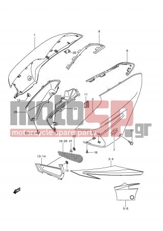 SUZUKI - GSX1300 BKing (E2)  2009 - Body Parts - FUEL TANK COVER (MODEL L0)  - 44182-23H00-291 - COVER, INTAKE LH (BLACK)