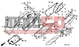 HONDA - FES125 (ED) 2007 - Body Parts - FLOOR PANEL-CENTER COVER (FES1257-A7) (FES1507-A7) - 64432-KRJ-790ZC - COVER, L. SIDE *NHA84P*