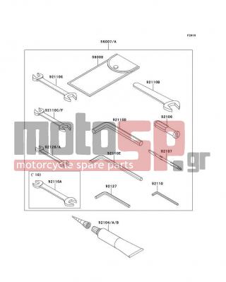 KAWASAKI - Z1000 2013 - Εξωτερικά Μέρη - Owner's Tools - 92110-1004 - TOOL-WRENCH,OPEN END,19MM