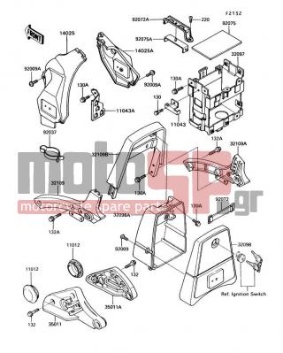 KAWASAKI - VULCAN 750 1991 -  - Battery Case - 11012-1433 - CAP,SWING ARM