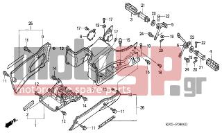 HONDA - SES125 (ED) 2002 - Body Parts - FLOOR PANEL/PILLION STEP - 50716-KPZ-900 - STAY COMP., L. PILLION STEP