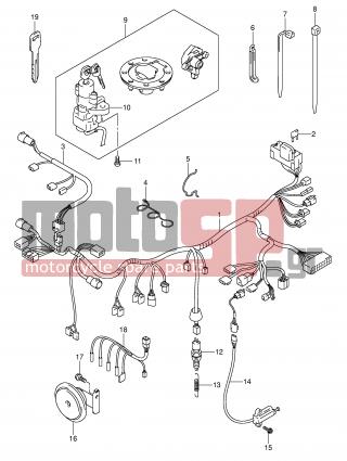 SUZUKI - GSF600S (E2) 2003 - Electrical - WIRING HARNESS (GSF600SK3/SK4/SUK3/SUK4) - 37740-24A00-000 - SWITCH ASSY, STOP LAMP