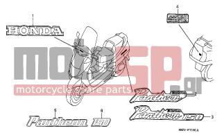 HONDA - FES125 (ED) 2000 - Body Parts - MARK - 83602-KEY-730ZC - MARK, RR. BODY COVER *TYPE7*